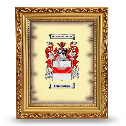 Sommaruga Coat of Arms Framed - Gold