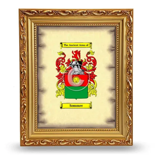 Sommer Coat of Arms Framed - Gold