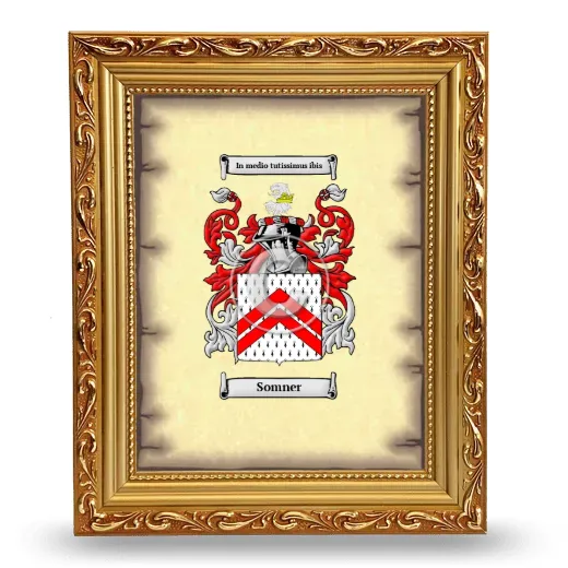 Somner Coat of Arms Framed - Gold
