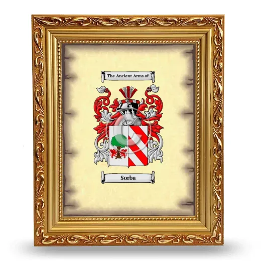 Sorba Coat of Arms Framed - Gold