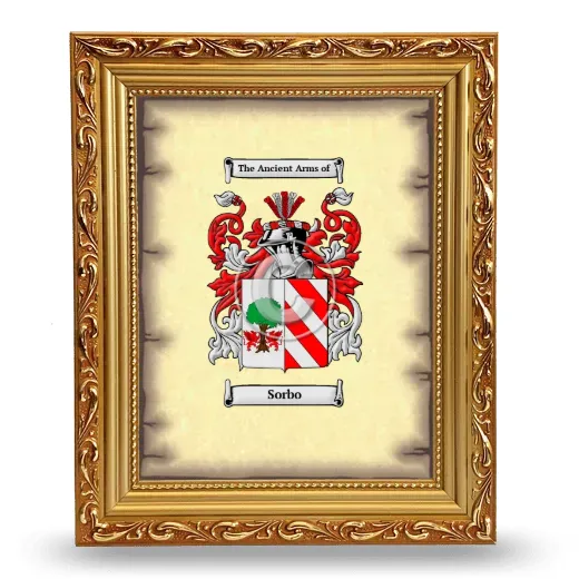 Sorbo Coat of Arms Framed - Gold
