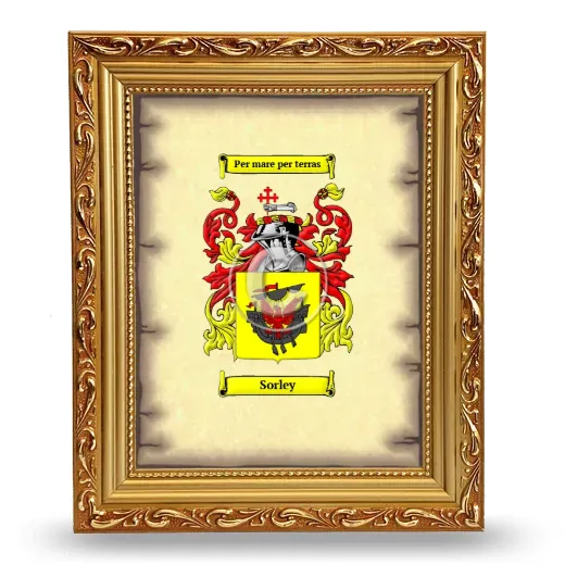 Sorley Coat of Arms Framed - Gold