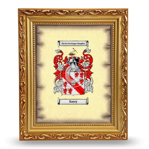 Sorry Coat of Arms Framed - Gold