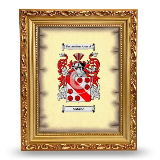 Sotano Coat of Arms Framed - Gold