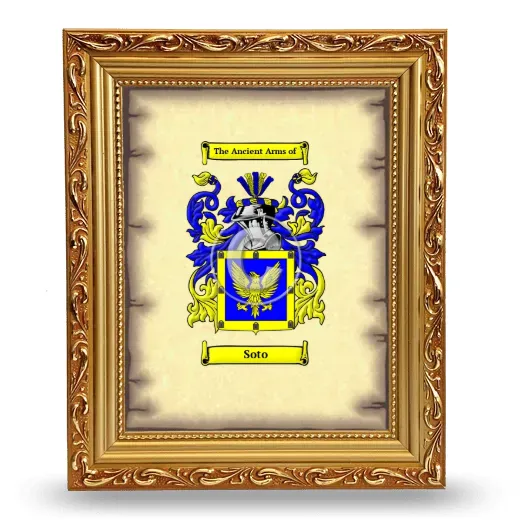 Soto Coat of Arms Framed - Gold