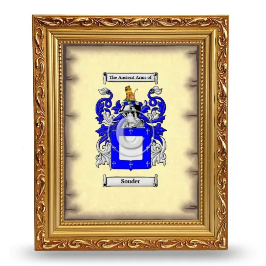 Souder Coat of Arms Framed - Gold