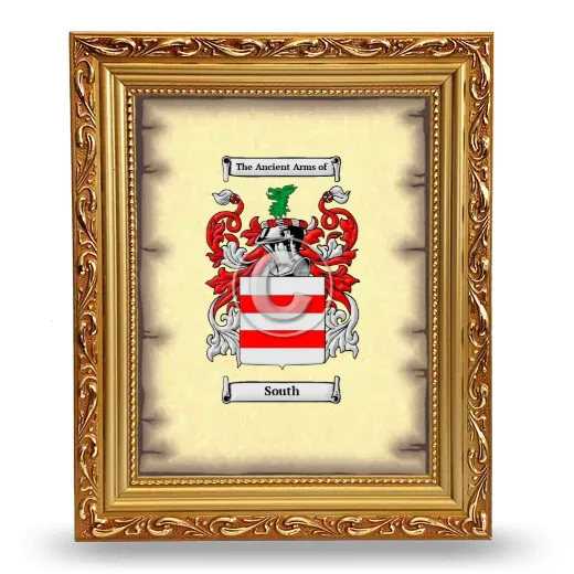 South Coat of Arms Framed - Gold
