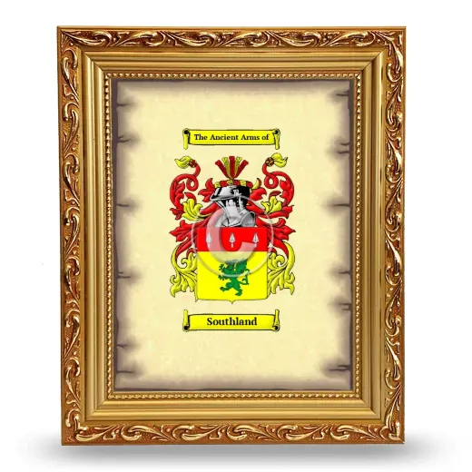 Southland Coat of Arms Framed - Gold