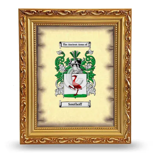 Southoff Coat of Arms Framed - Gold