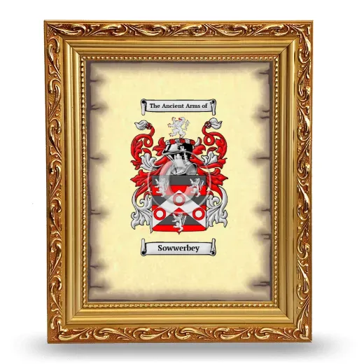 Sowwerbey Coat of Arms Framed - Gold