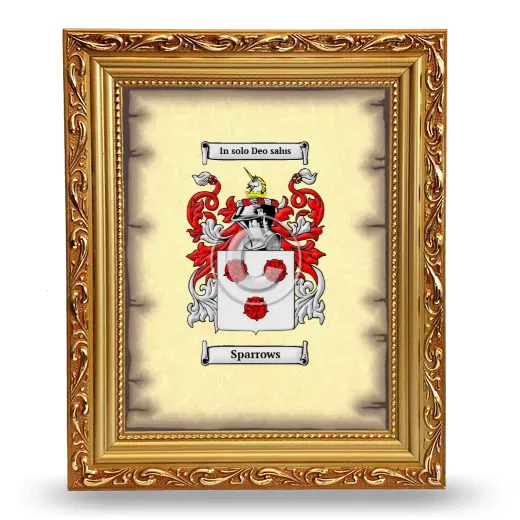 Sparrows Coat of Arms Framed - Gold