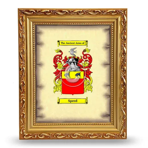 Speed Coat of Arms Framed - Gold