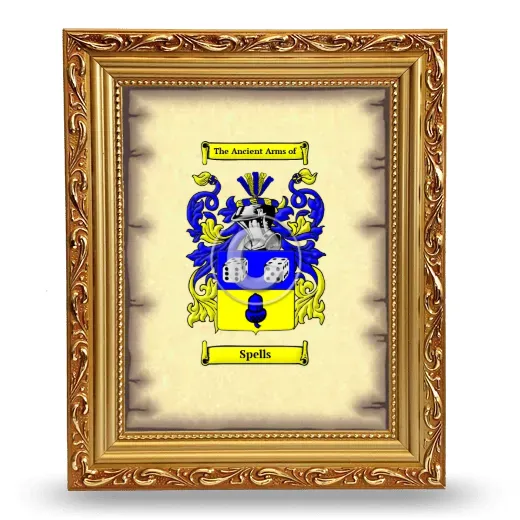 Spells Coat of Arms Framed - Gold