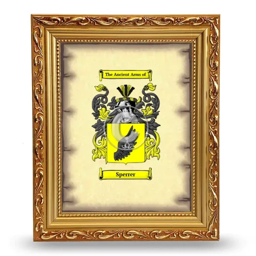 Sperrer Coat of Arms Framed - Gold