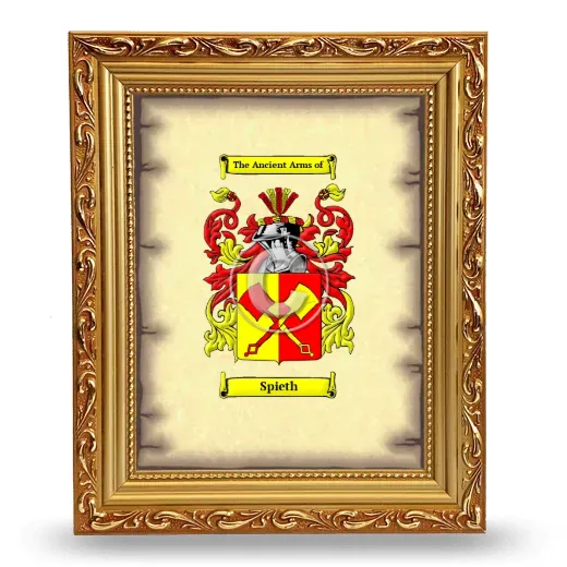 Spieth Coat of Arms Framed - Gold
