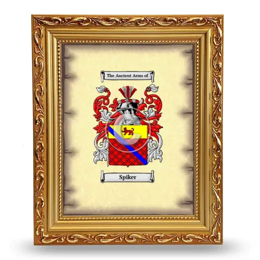 Spiker Coat of Arms Framed - Gold