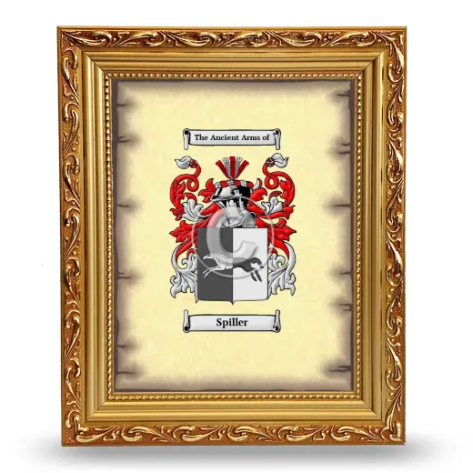Spiller Coat of Arms Framed - Gold