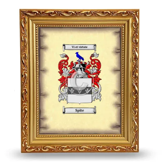 Spite Coat of Arms Framed - Gold