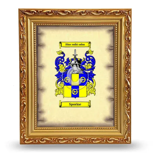 Sporine Coat of Arms Framed - Gold