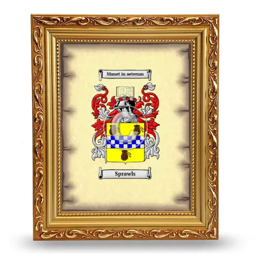 Sprawls Coat of Arms Framed - Gold