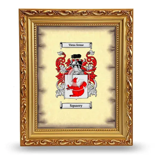 Squarry Coat of Arms Framed - Gold