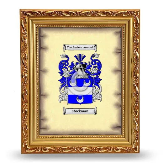 Stöckman Coat of Arms Framed - Gold
