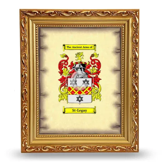 St-Legay Coat of Arms Framed - Gold