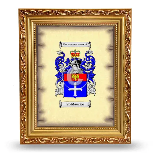 St-Maurice Coat of Arms Framed - Gold
