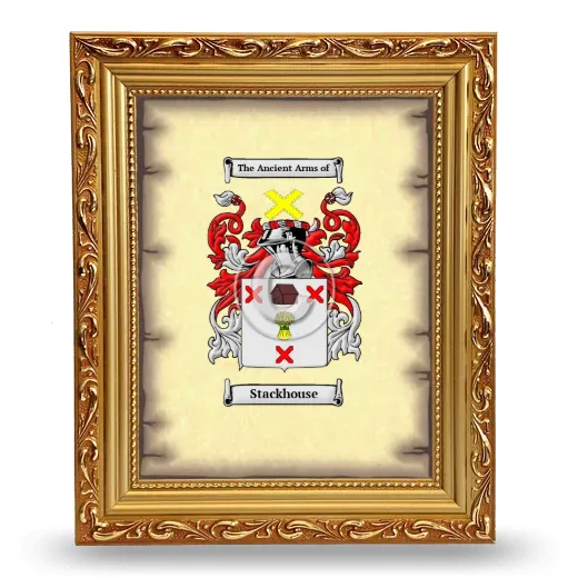 Stackhouse Coat of Arms Framed - Gold