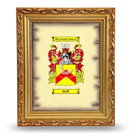 Staff Coat of Arms Framed - Gold
