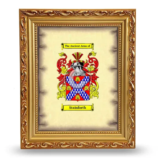 Stainforth Coat of Arms Framed - Gold