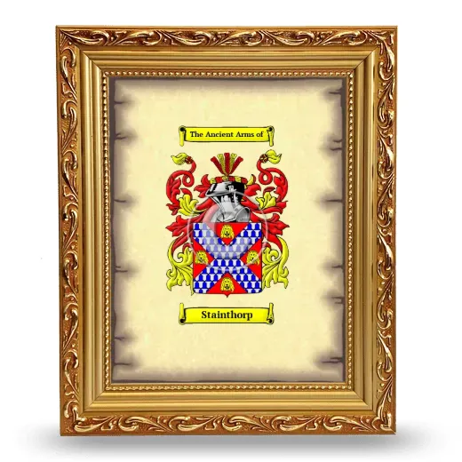 Stainthorp Coat of Arms Framed - Gold