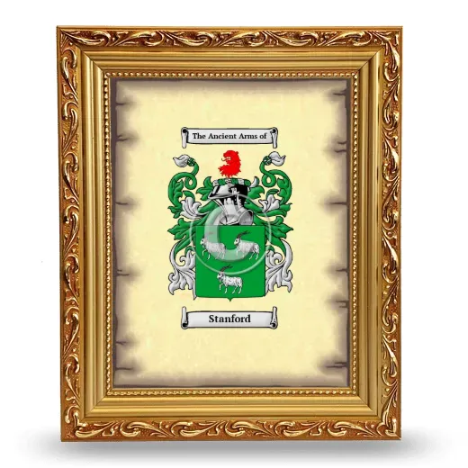 Stanford Coat of Arms Framed - Gold