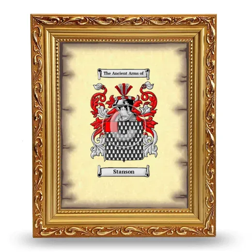 Stanson Coat of Arms Framed - Gold