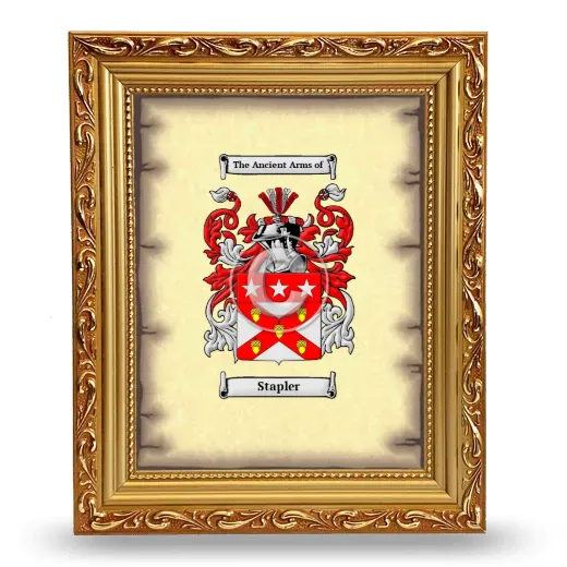 Stapler Coat of Arms Framed - Gold