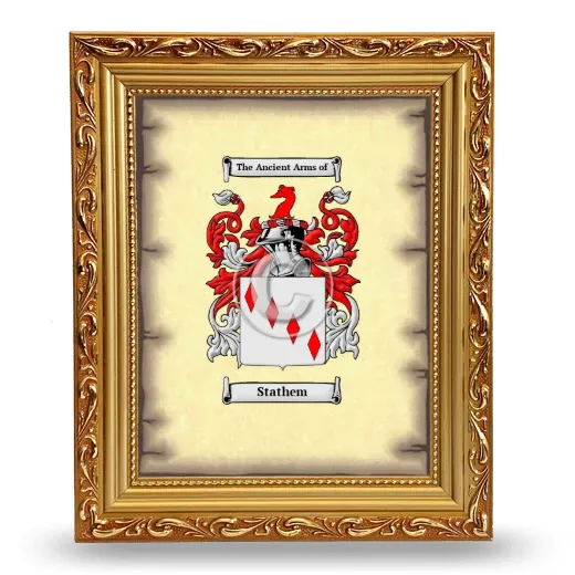 Stathem Coat of Arms Framed - Gold