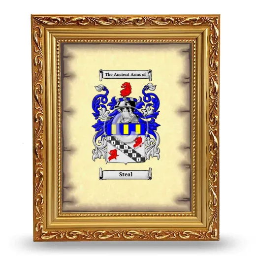 Steal Coat of Arms Framed - Gold
