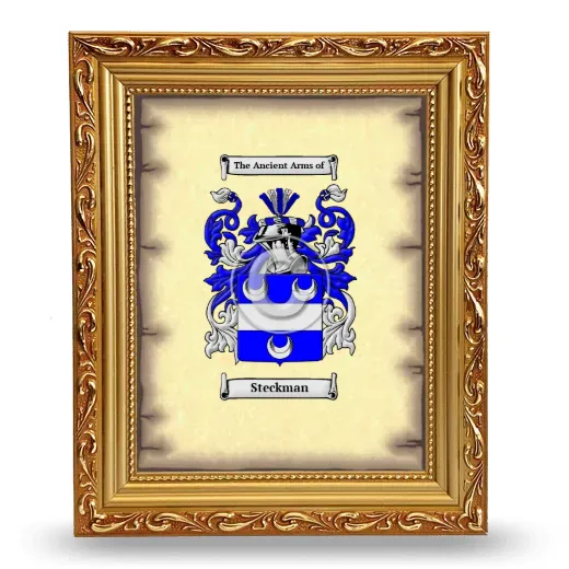 Steckman Coat of Arms Framed - Gold