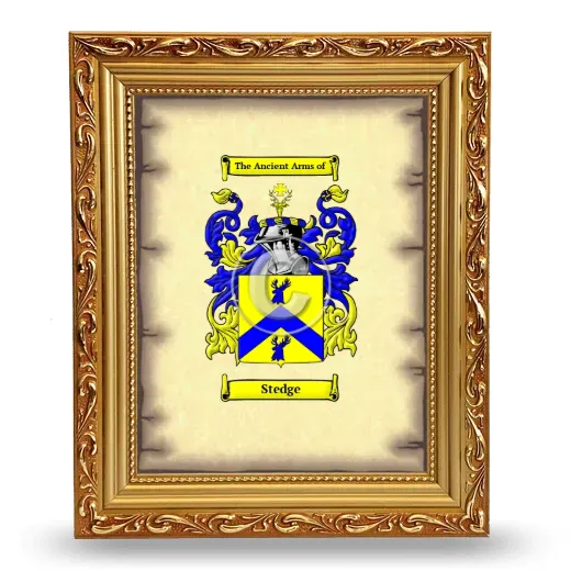 Stedge Coat of Arms Framed - Gold