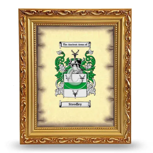 Steedley Coat of Arms Framed - Gold