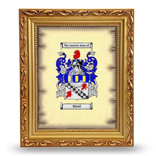 Steel Coat of Arms Framed - Gold