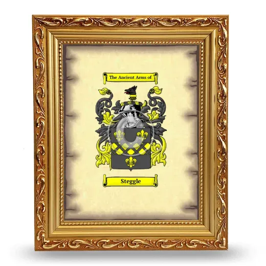 Steggle Coat of Arms Framed - Gold