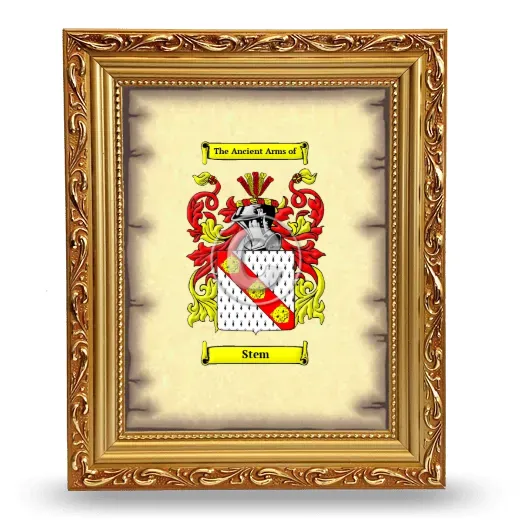 Stem Coat of Arms Framed - Gold