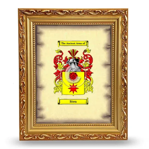 Sten Coat of Arms Framed - Gold