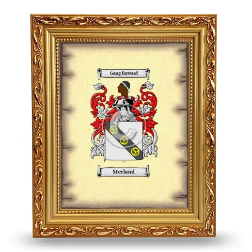 Sterland Coat of Arms Framed - Gold