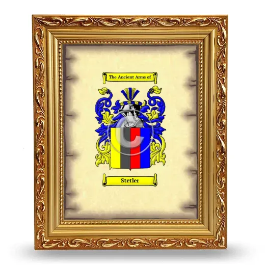 Stetler Coat of Arms Framed - Gold