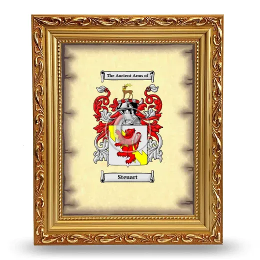 Steuart Coat of Arms Framed - Gold