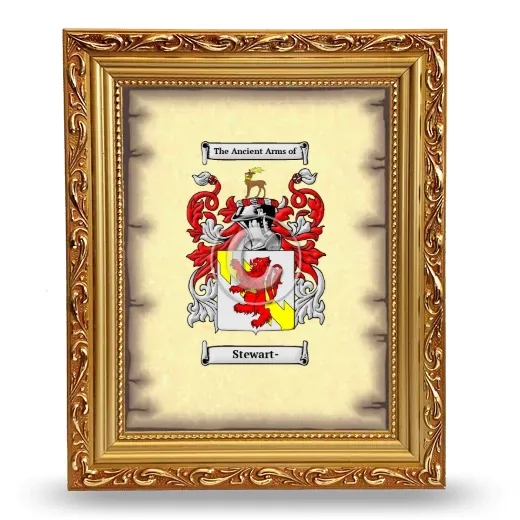 Stewart- Coat of Arms Framed - Gold