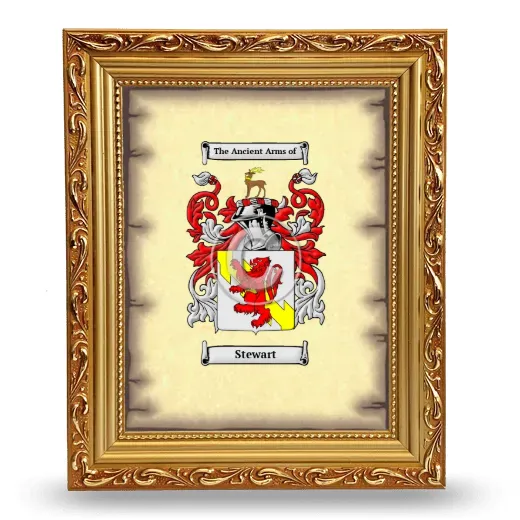 Stewart Coat of Arms Framed - Gold