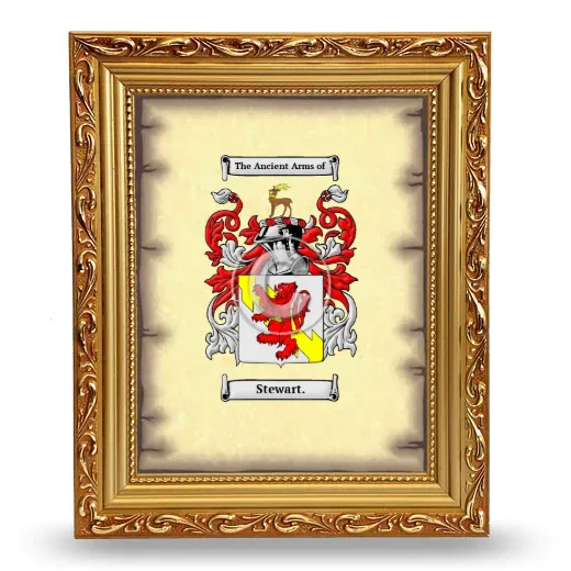 Stewart. Coat of Arms Framed - Gold
